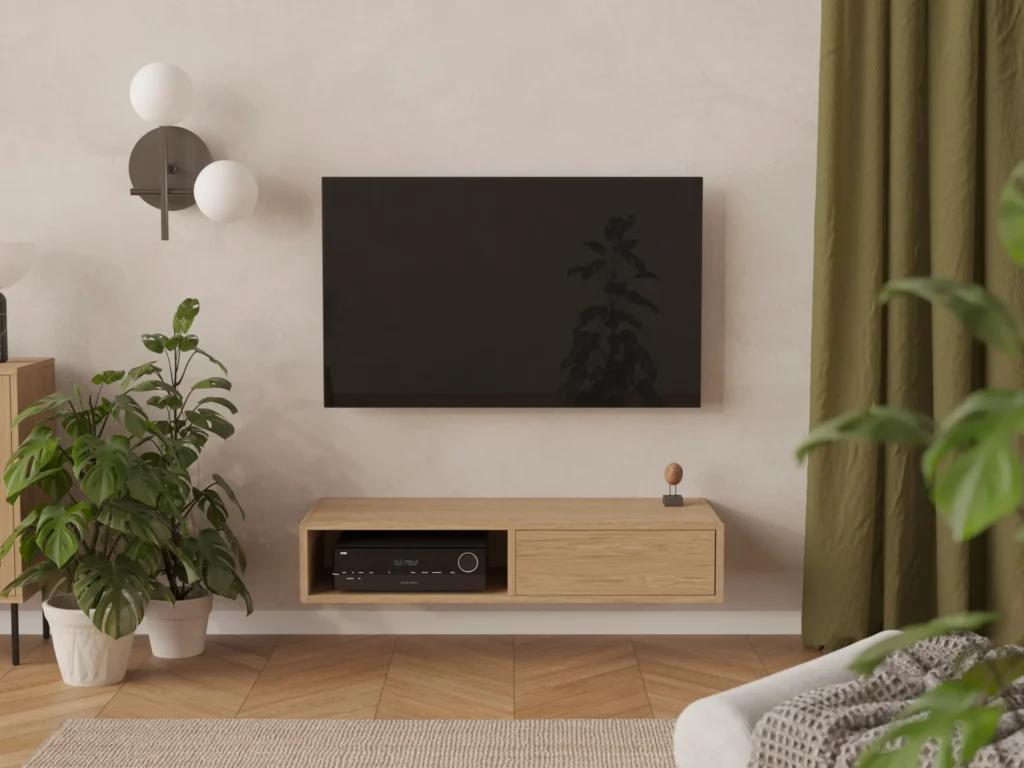 Drewniana Nowoczesna Wiszaca Szafka Pod Tv 120 Cm