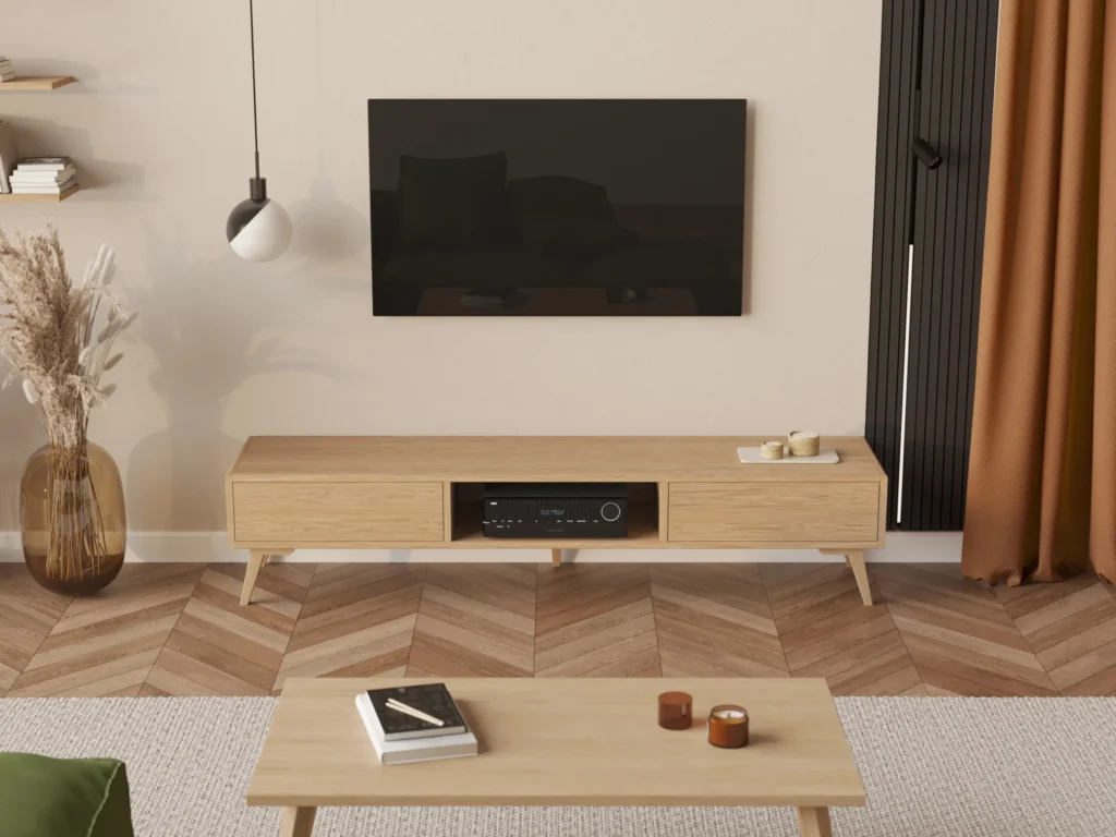 Nowoczesna Debowa Szafka Rtv 200 Cm