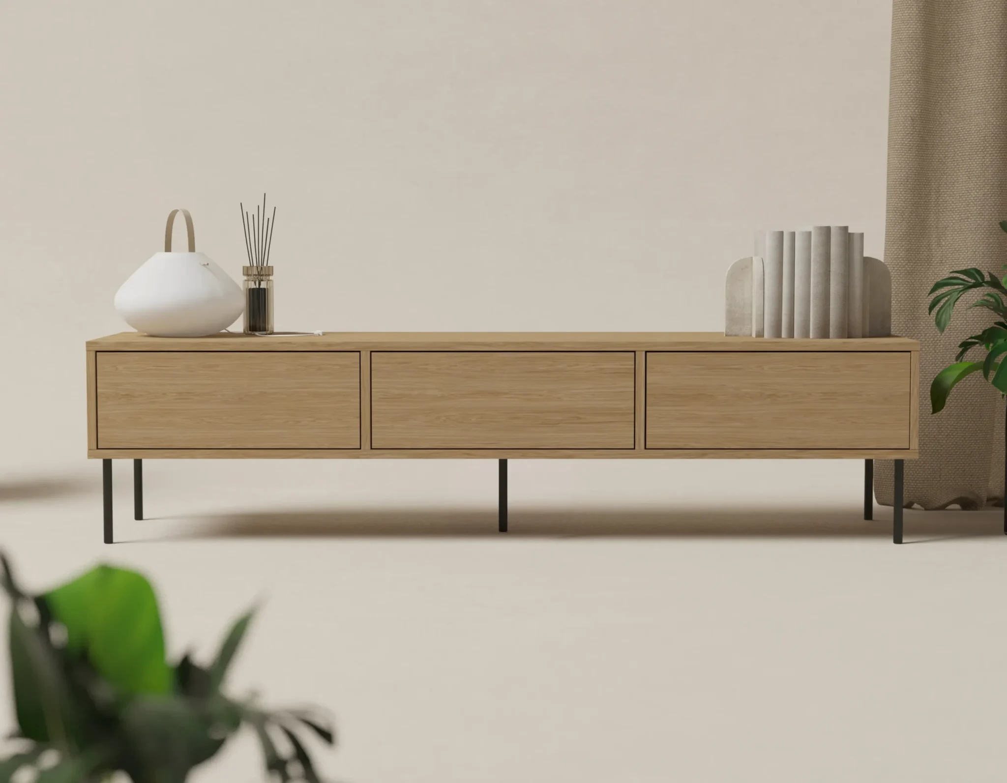 Szafka Rtv Wiszaca Debowa 180 X 45 Cm 2