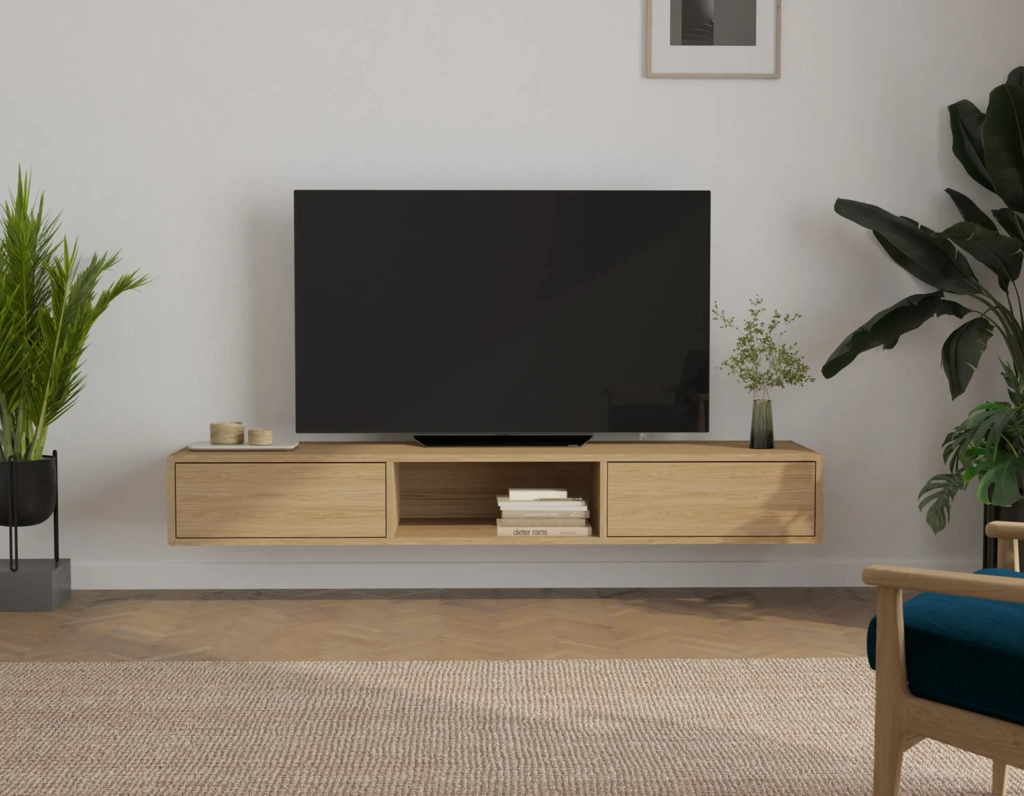 Szafka Rtv Wiszaca Debowa 180 X 45 Cm