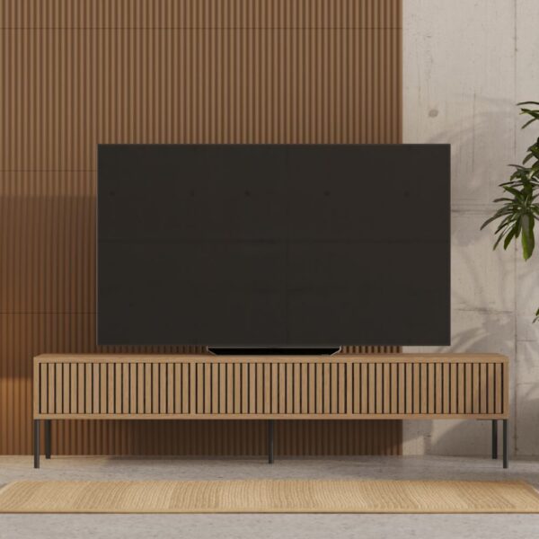 Loftowa Szafka Rtv 180 Cm Z Lamelami
