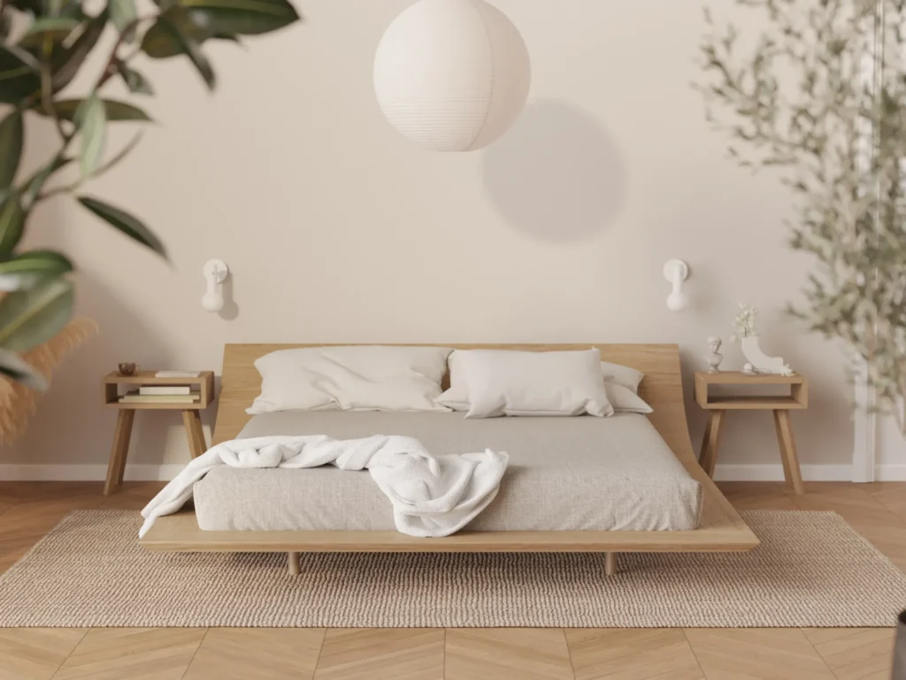 Minimalistycznie Lewitujace Debowe Lozko