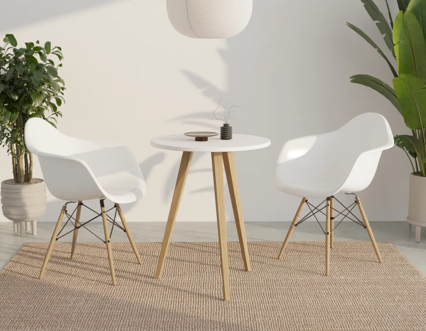 Drewniany okrągły stolik pomocniczy 60 cm