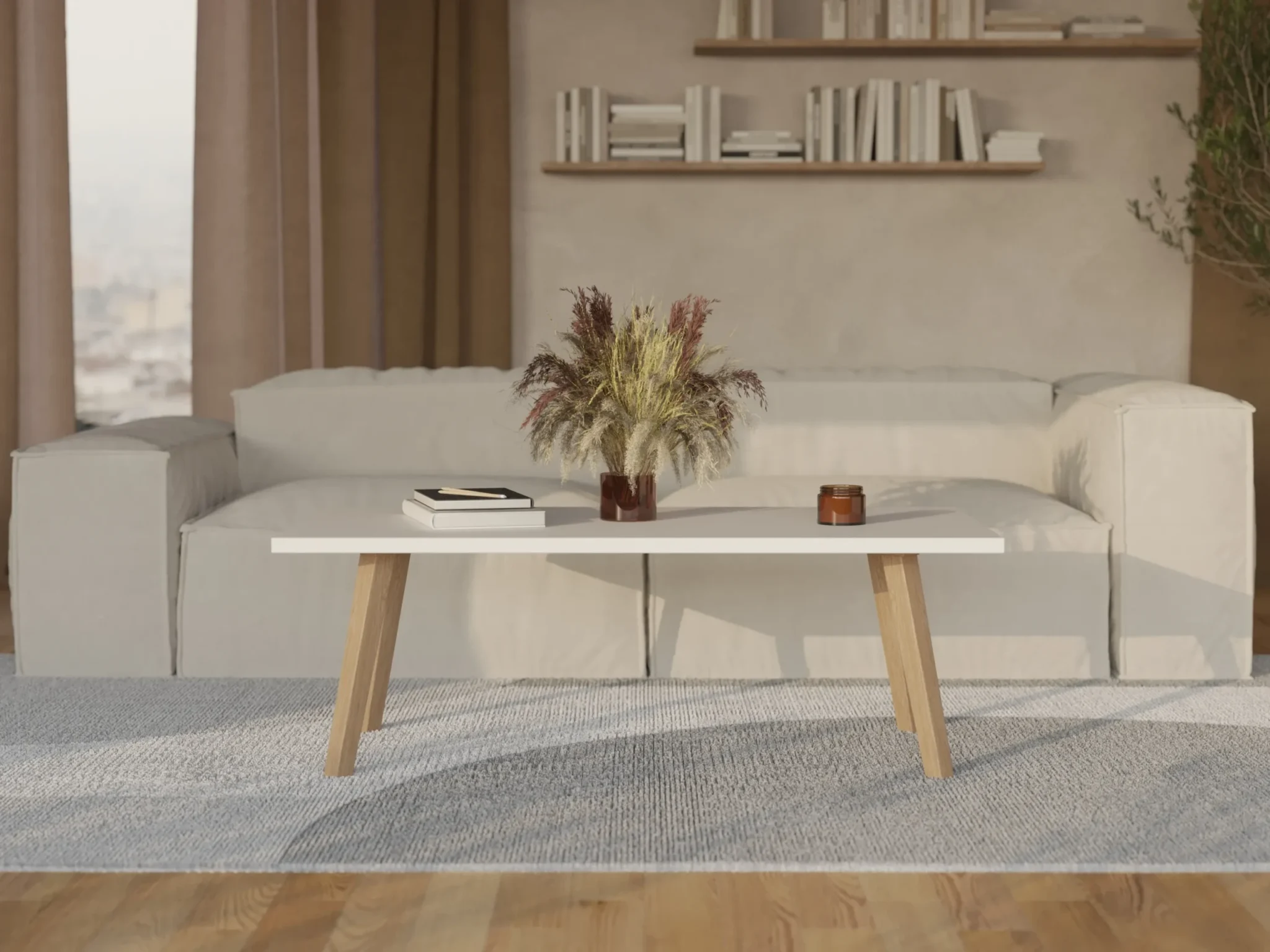 Stolik Kawowy Okragly Bialy 90 Cm