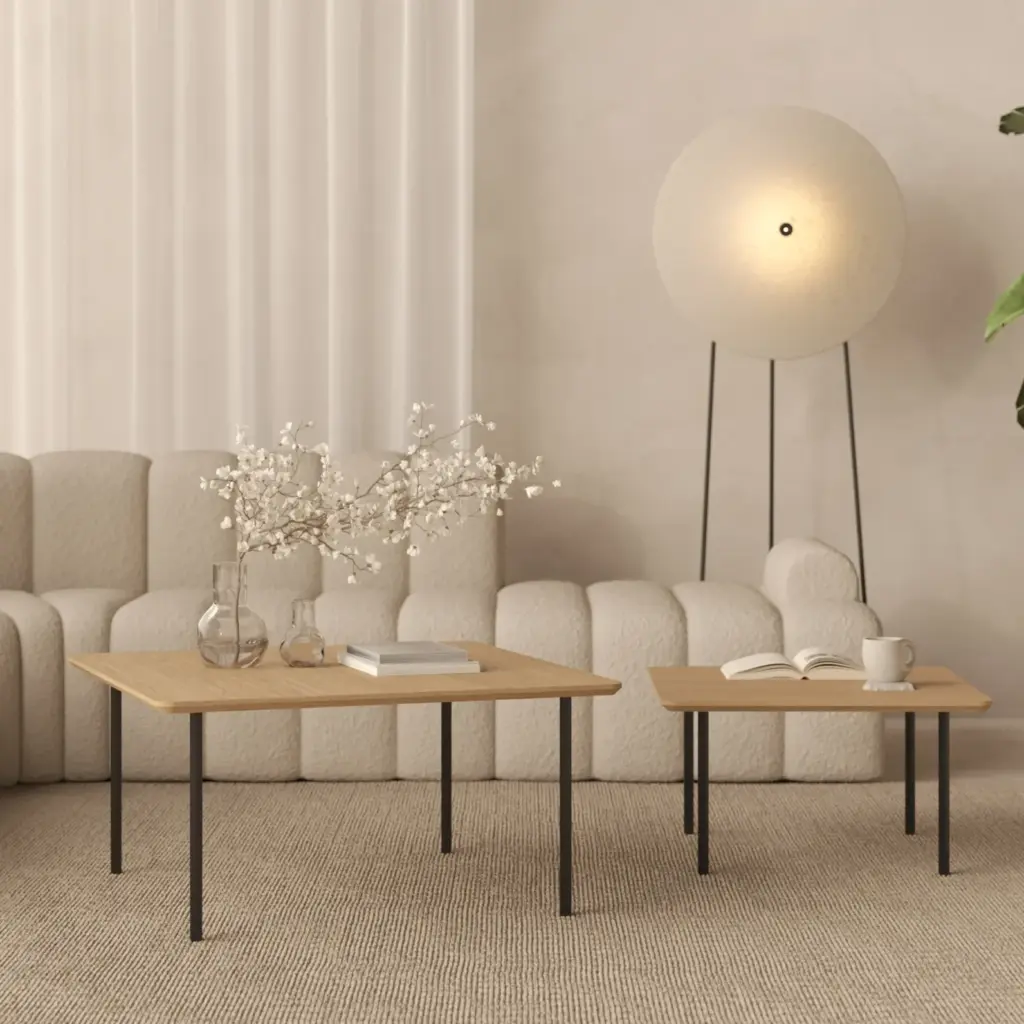 Zestaw dwóch stolików kawowych w stylu loft - różne wielkości