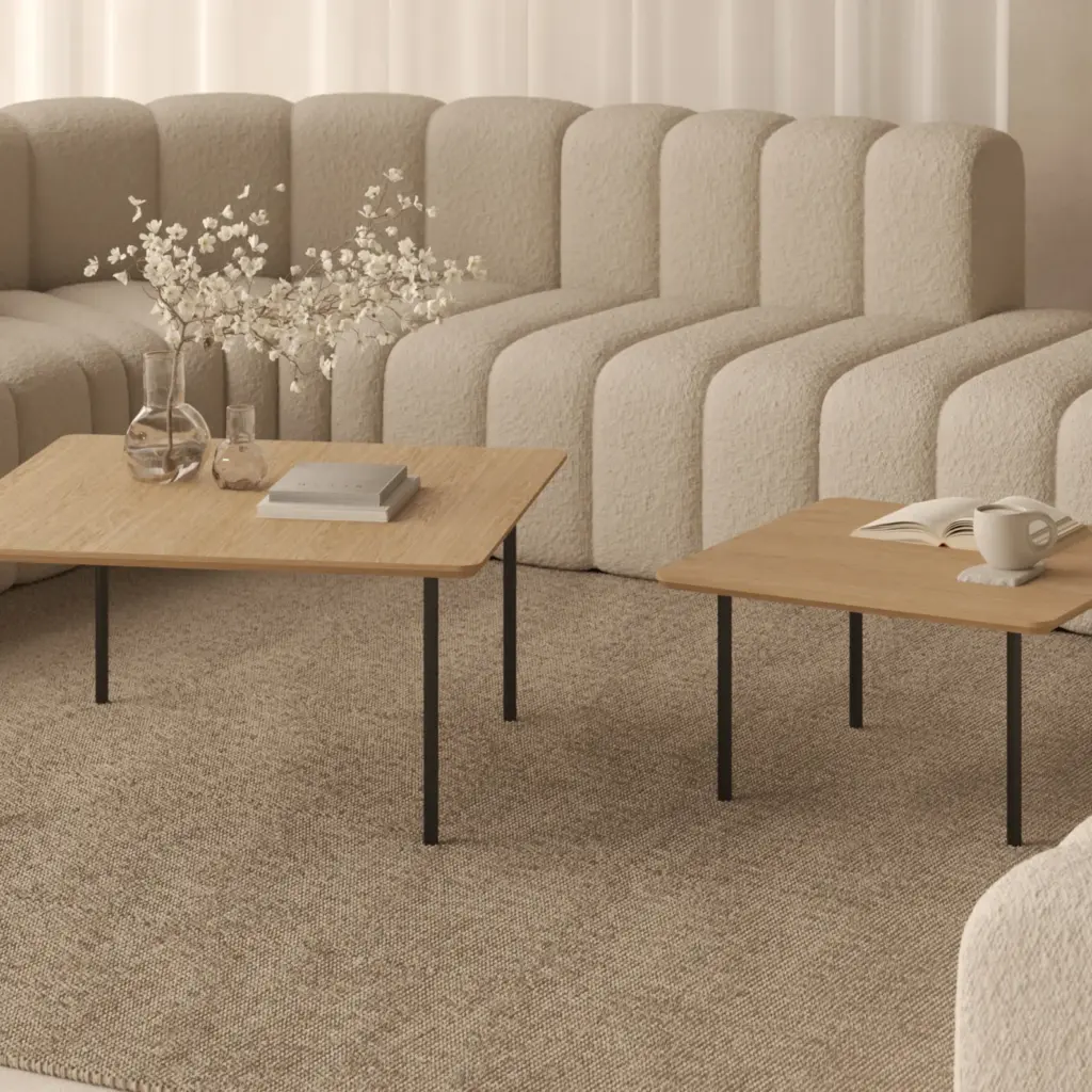 Zestaw dwóch stolików kawowych w stylu loft - różne wielkości